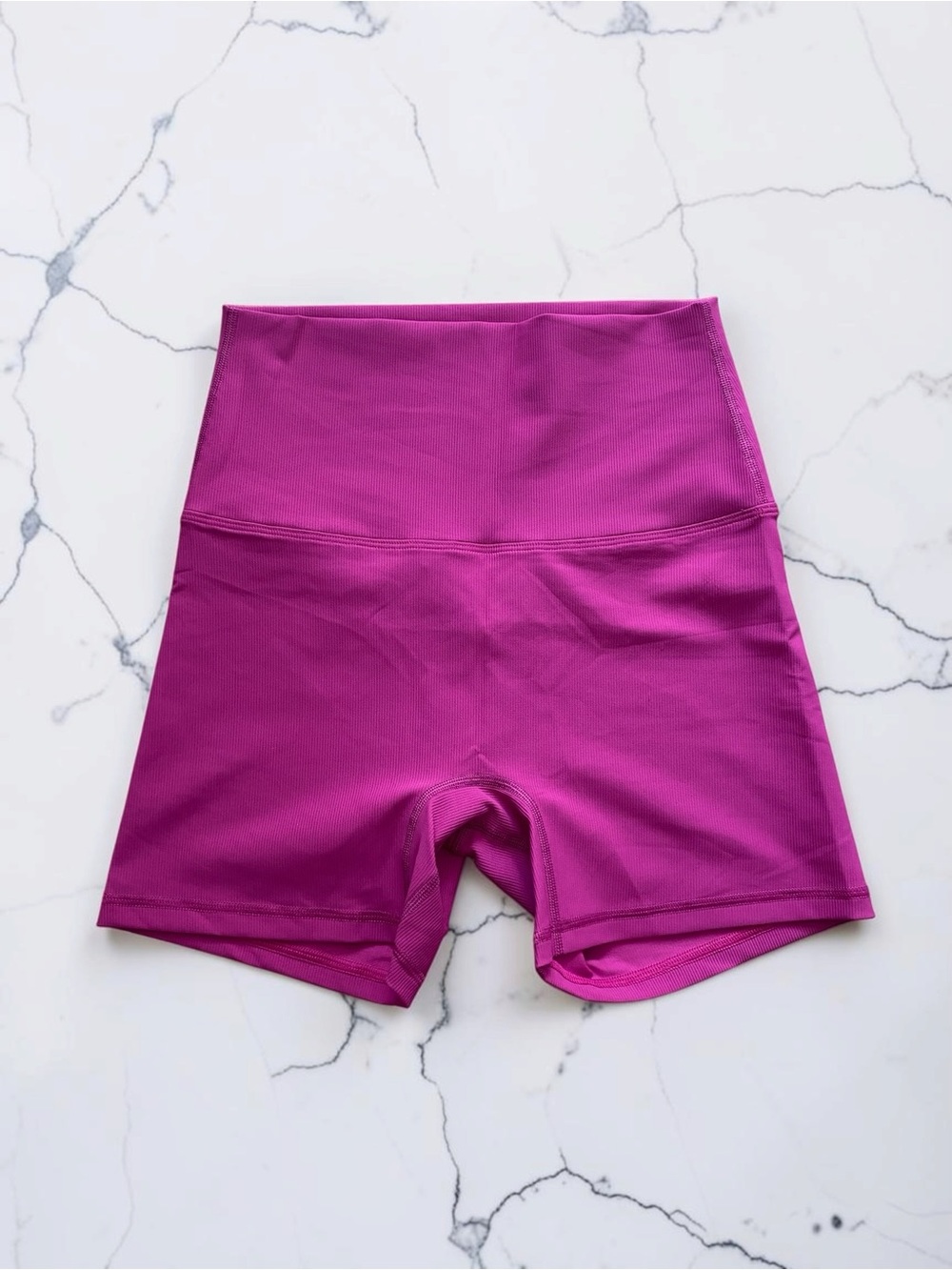 NWOT HALARA High-Waist Magenta Ribbed Biker Shorts